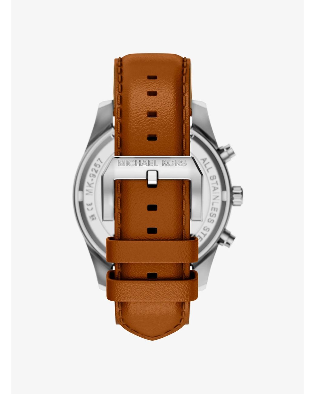 Michael Kors White Oversized Lexington Two-Tone And Leather Watch for men