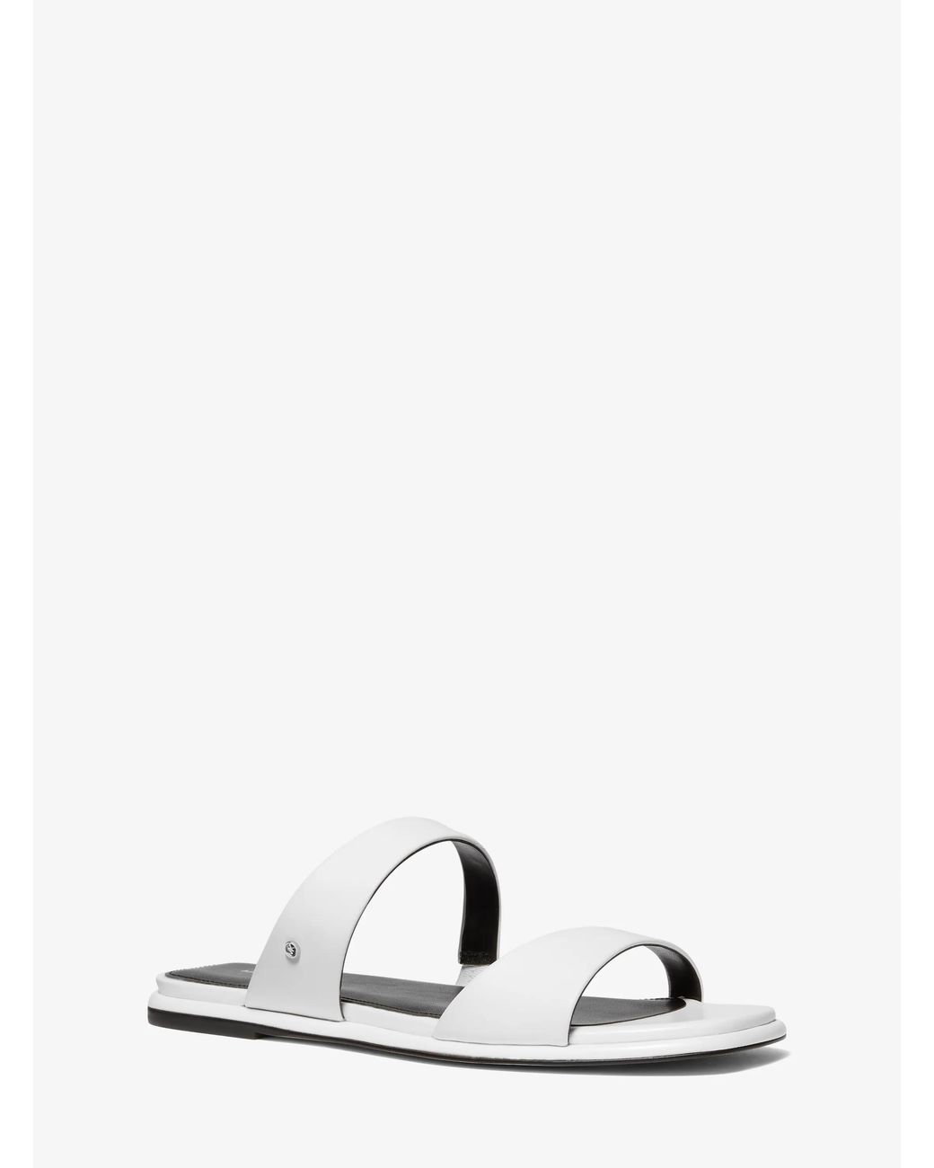 MICHAEL Michael Kors White Mk Jaida Leather Sandal