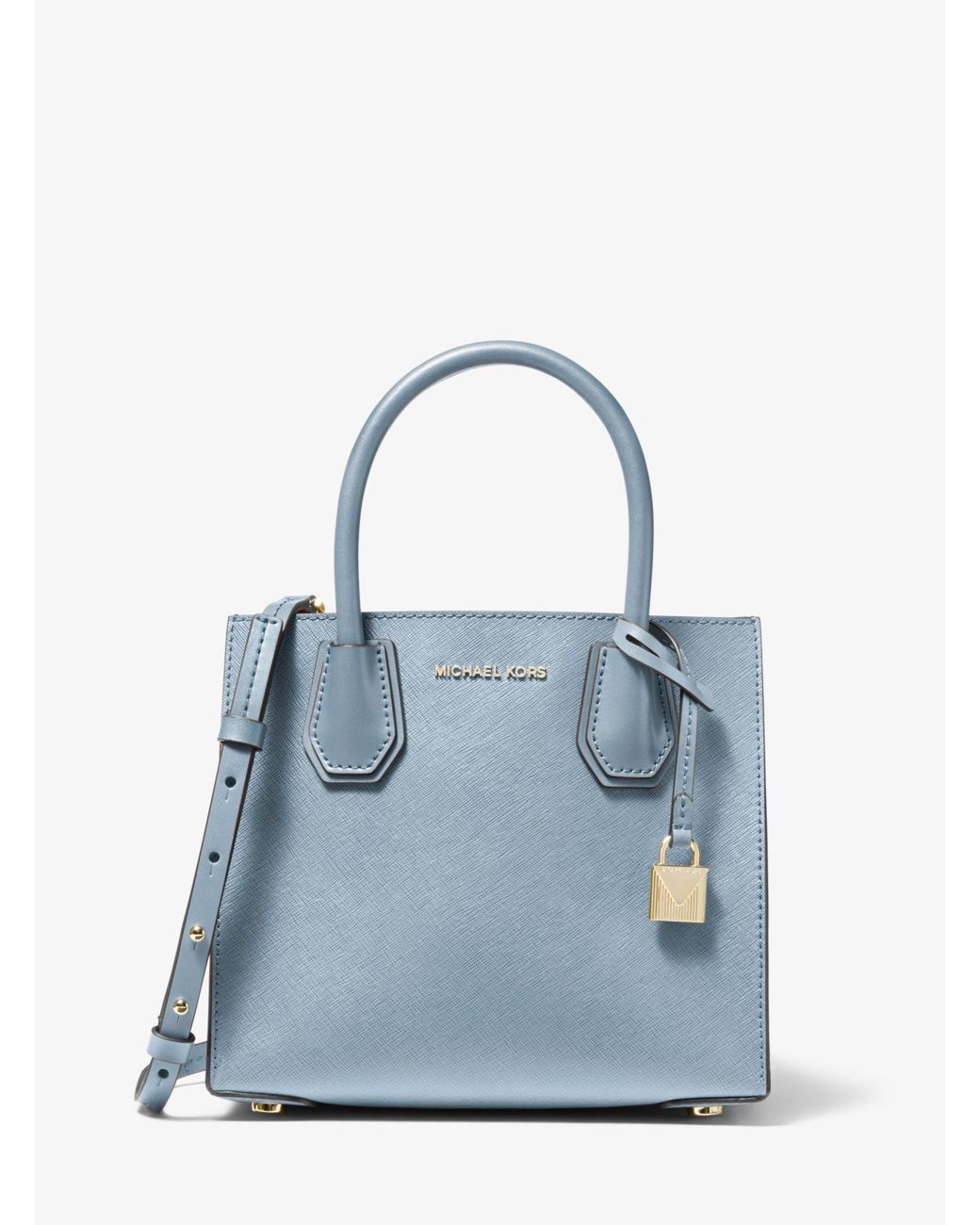 Michael Kors Mercer Medium Saffiano Leather Accordion Crossbody Bag in Blue Lyst