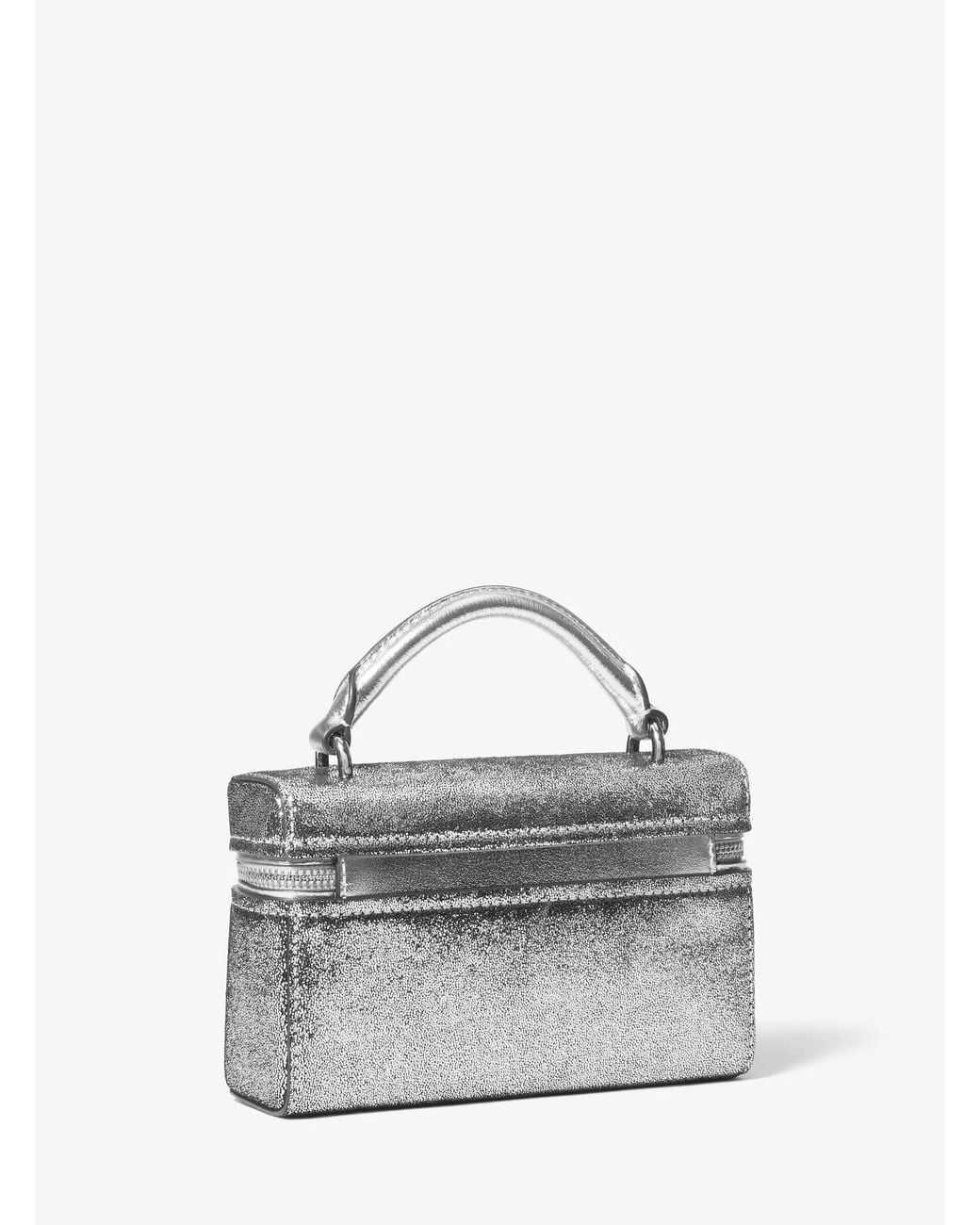 MICHAEL Michael Kors Gray Mk Jana Extra-Small Metallic Leather Crossbody Bag