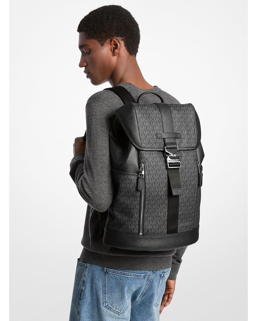 Mkmochila De Aviador Hudson Con Logotipo Michael Kors de hombre de color Black