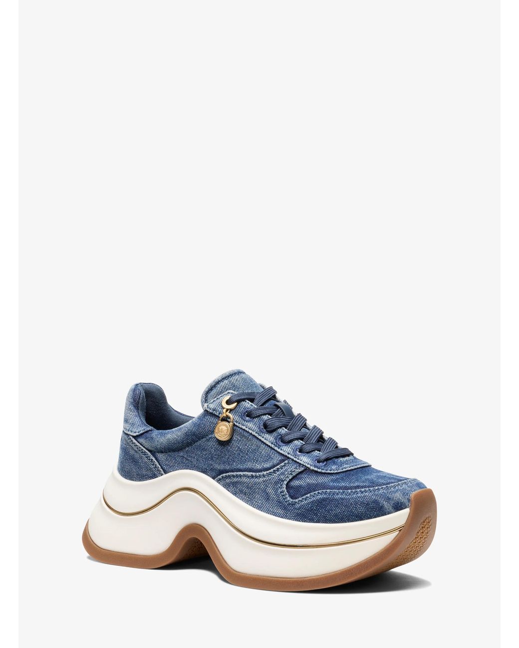 MICHAEL Michael Kors Blue Mk Arla Washed Denim Trainer