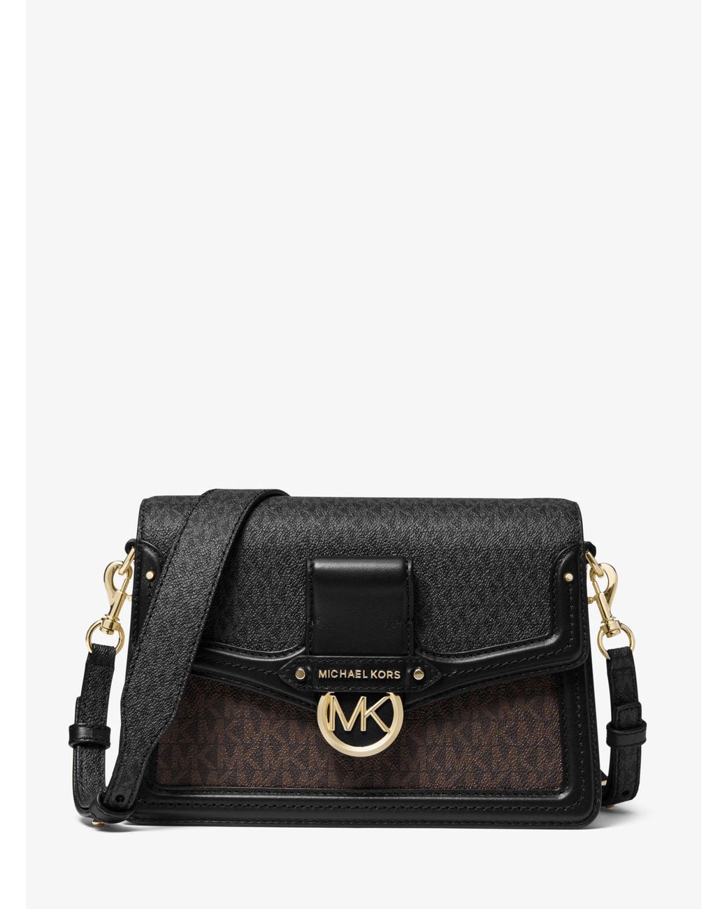 Michael Kors Jessie Medium Two tone Logo Shoulder Bag Lyst