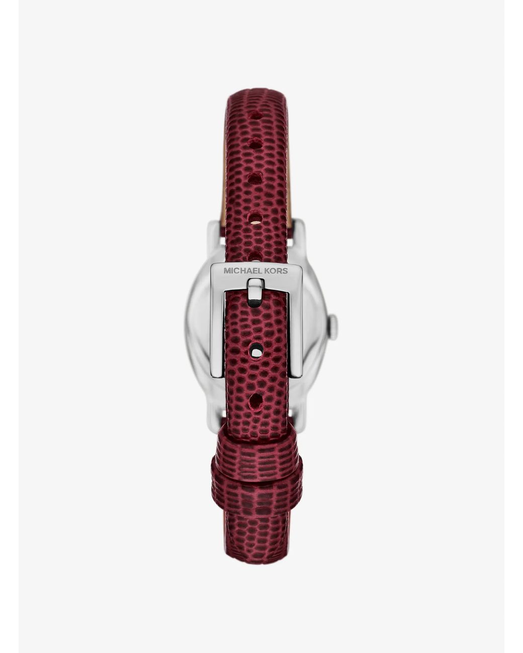 Michael Kors Red Mk Petite Maude-Tone And Lizard Embossed Leather Watch