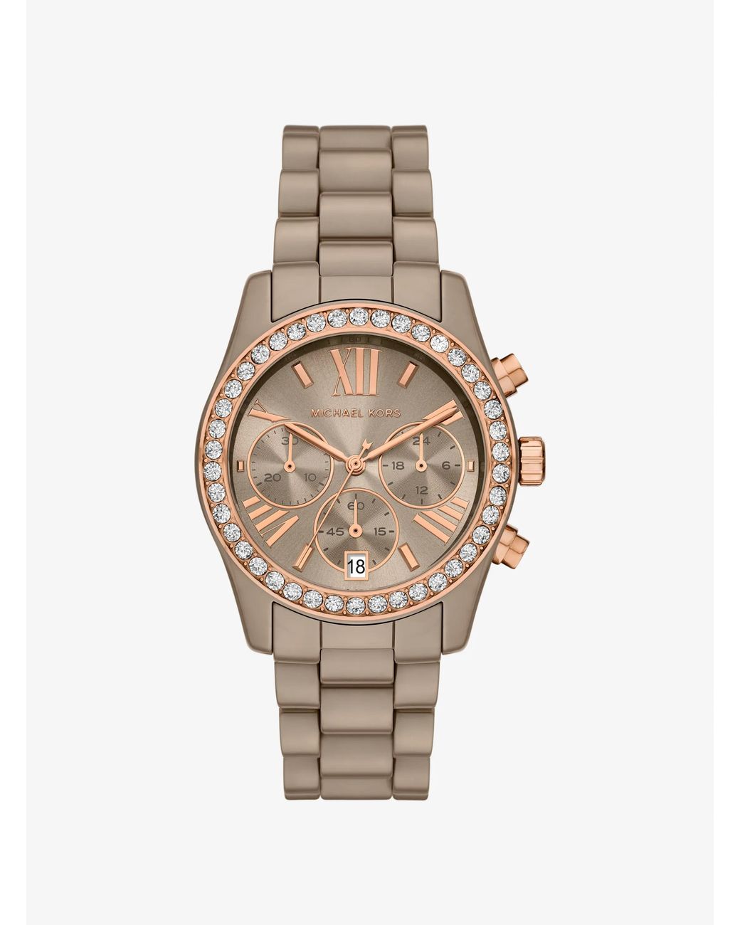 Michael Kors Natural Mk Lexington Pavé Nude-Tone Watch