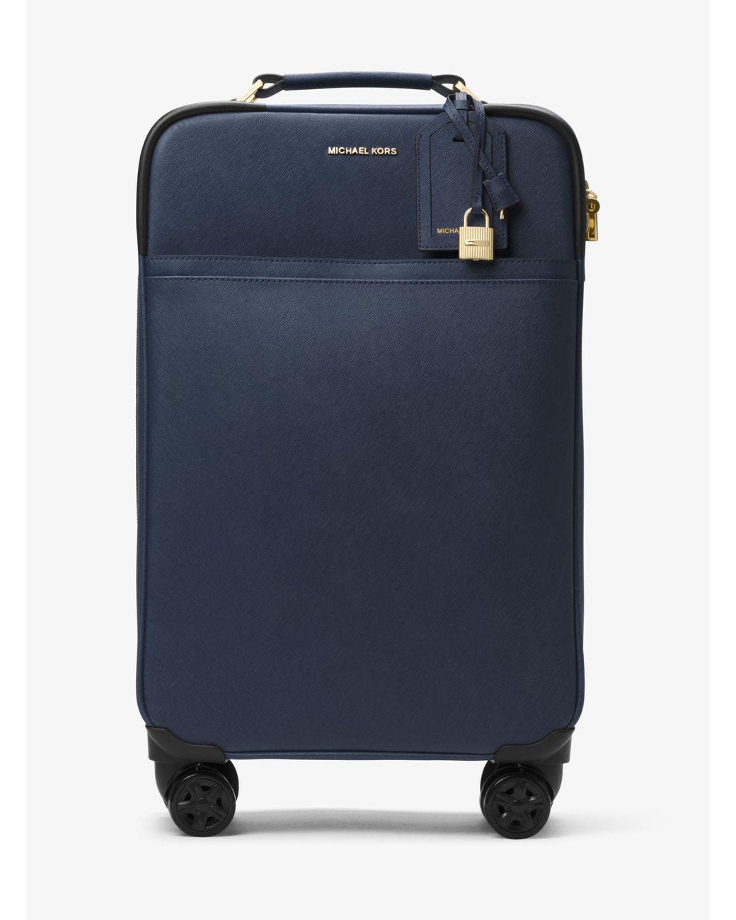 Michael Kors Large Saffiano Leather Suitcase in Blue - Lyst