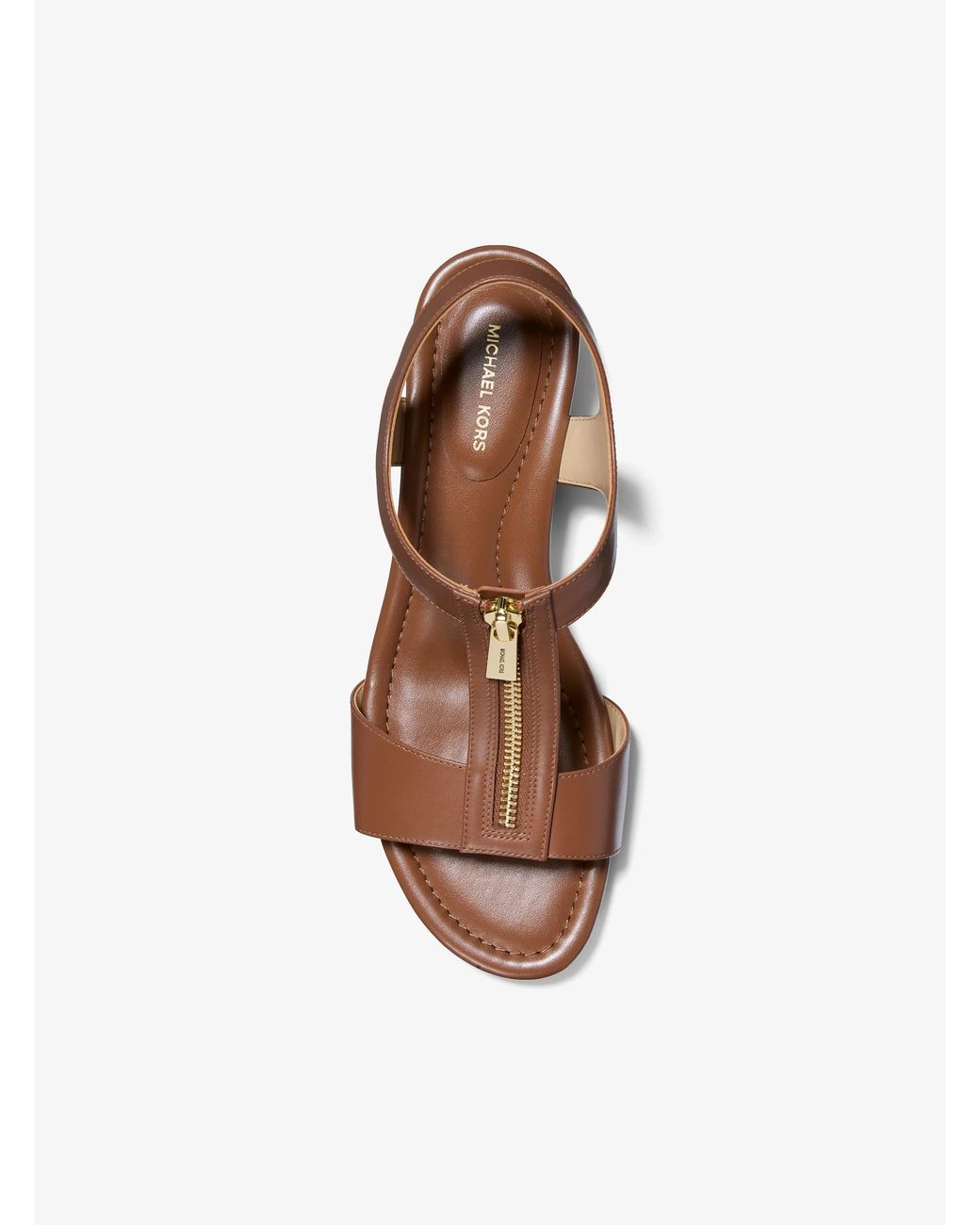MICHAEL Michael Kors Brown Berkley Leather Wedge Sandal