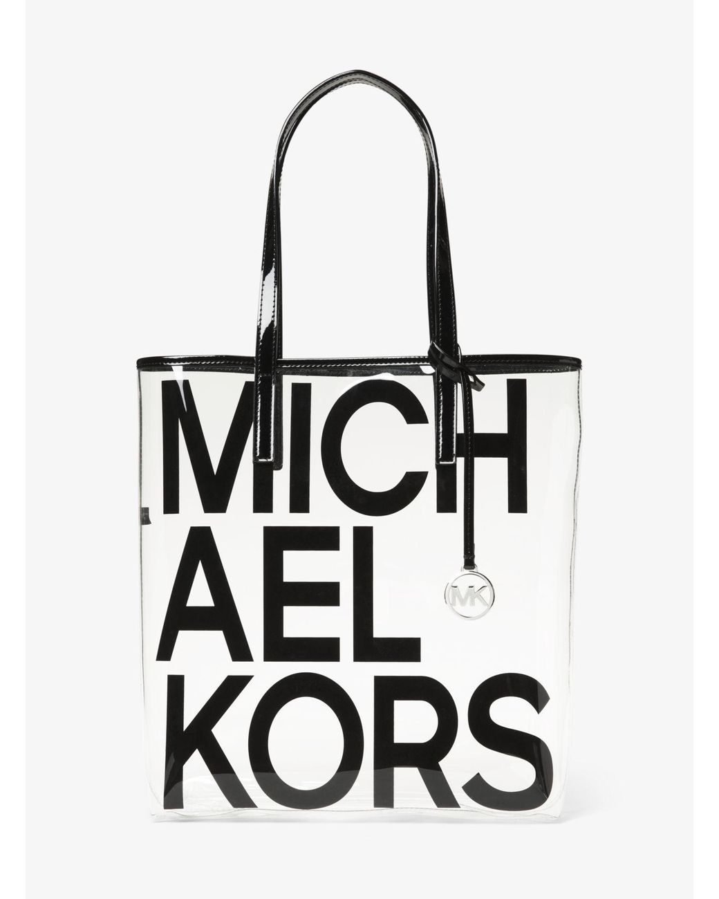 Michael Kors Large Translucent Leather-trim Logo Tote in Black - Save ...
