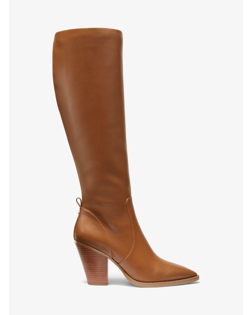 MICHAEL Michael Kors Dover Leather Knee Boot in Brown | Lyst UK