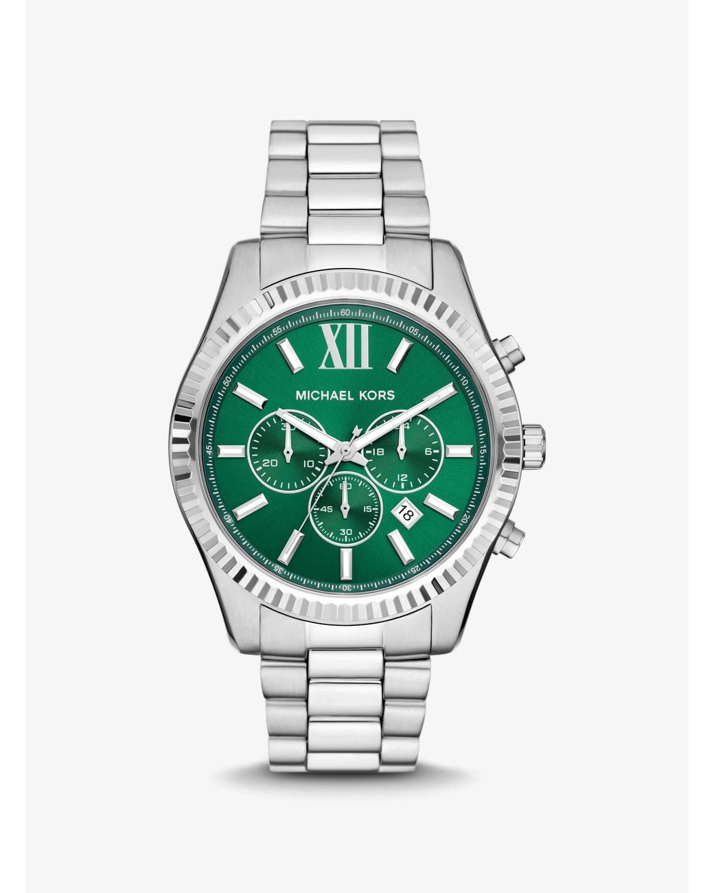 Michael Kors Green Mk Oversized Lexington-Tone Watch for men