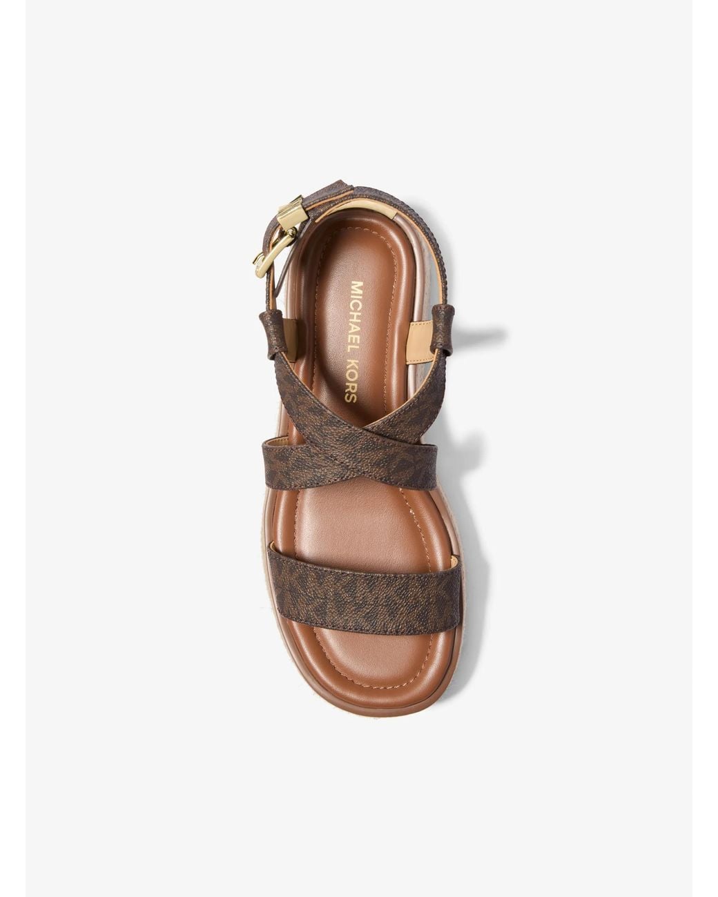 MICHAEL Michael Kors Natural Lynn Signature Logo Platform Espadrille Sandal