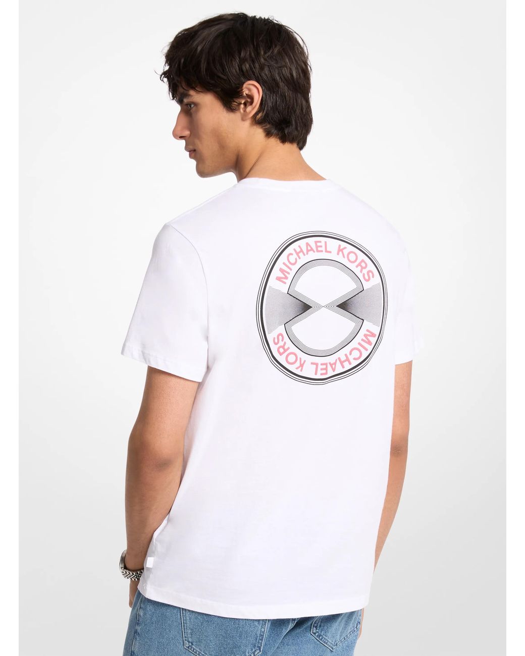 Michael Kors White Mk Graphic Logo Cotton T-Shirt for men