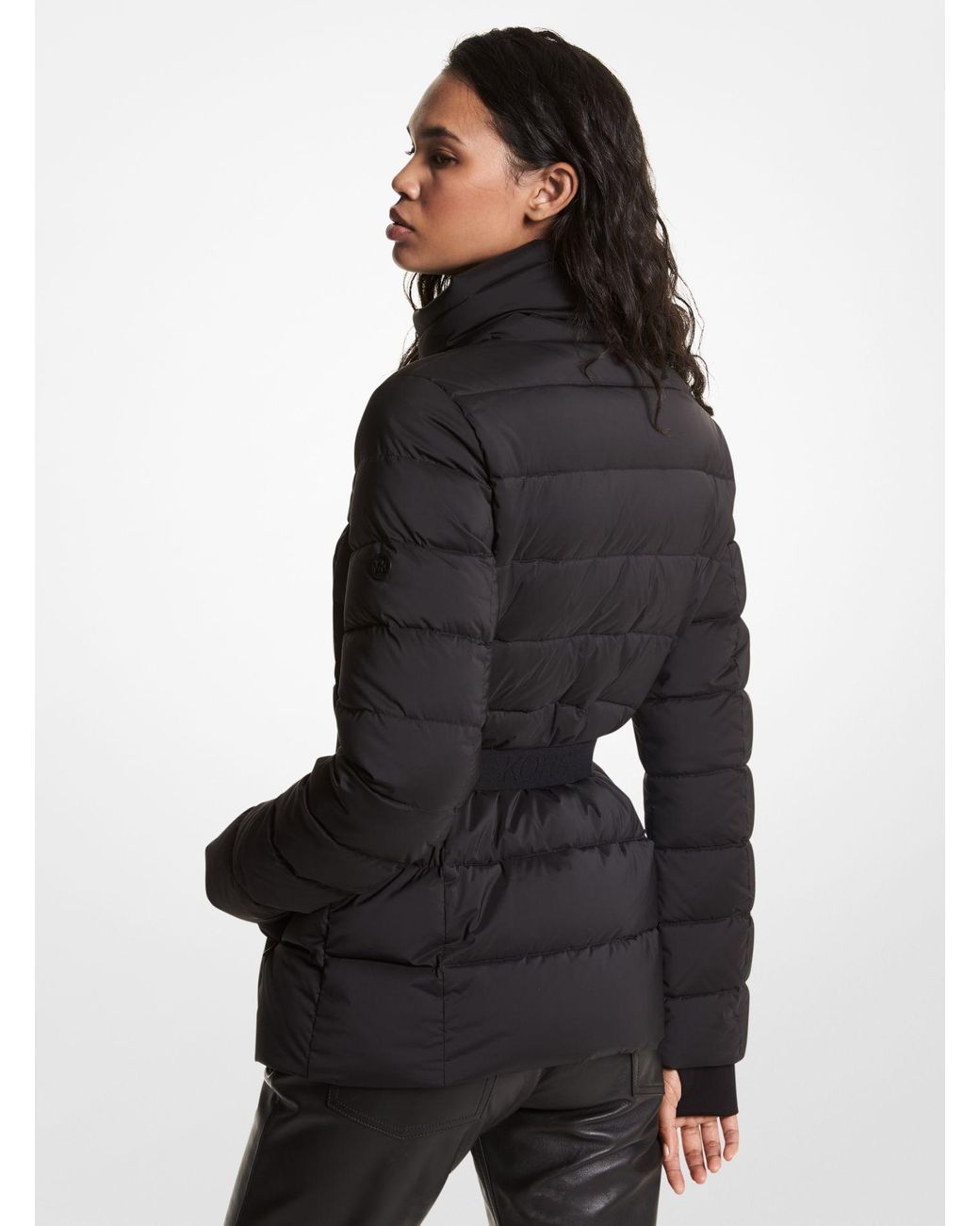 quilted nylon packable puffer jacket