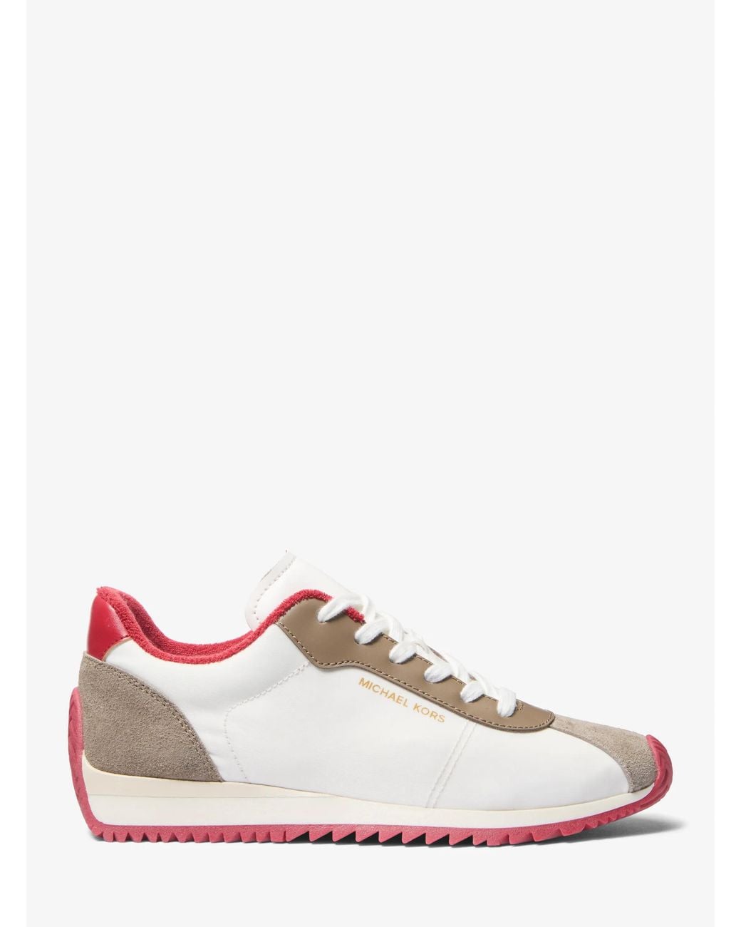MICHAEL Michael Kors White Mk Rhodes Mixed-Media Trainer