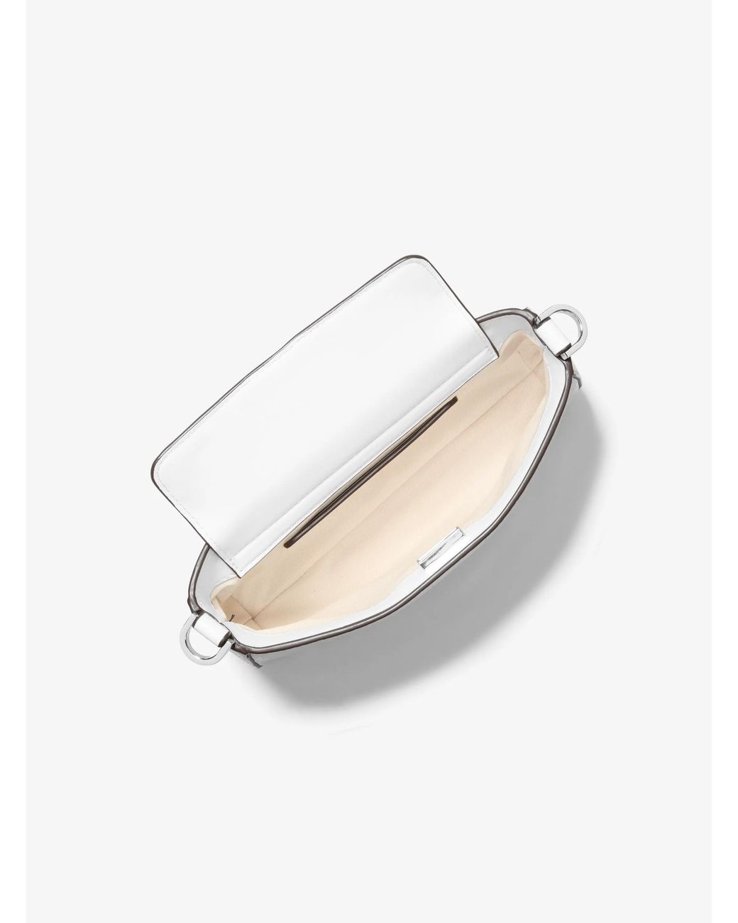 MICHAEL Michael Kors White Bryant Small Pebbled Leather Convertible Pochette