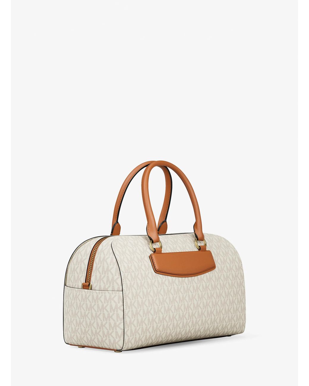 MICHAEL Michael Kors Natural Mk Jet Set Travel Medium Signature Logo Duffel Crossbody Bag