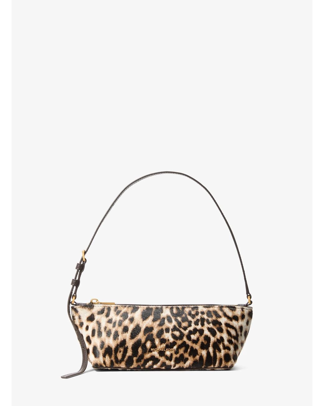 MICHAEL Michael Kors Brown Michael Kors Laila Small Leopard Print Calf Hair Pochette