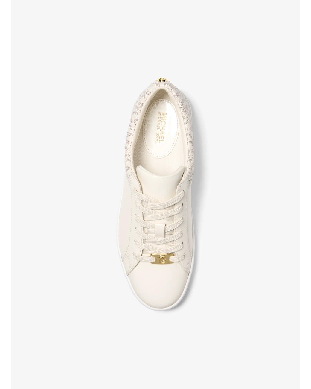 MICHAEL Michael Kors Natural Mk Keaton Leather And Signature Logo Trainers