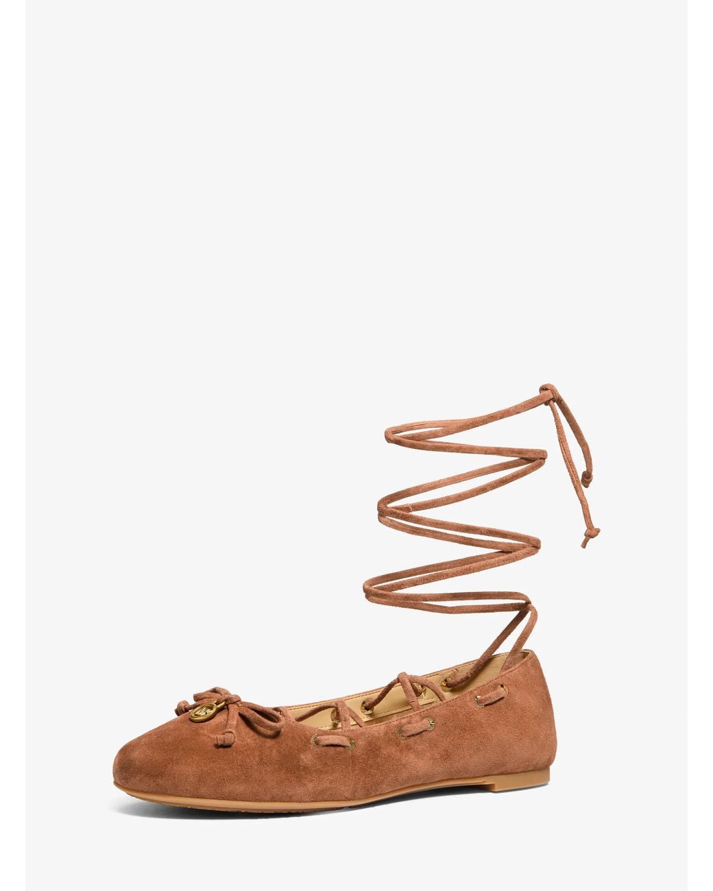 MICHAEL Michael Kors White Mk Shae Flex Suede Ballet Flat