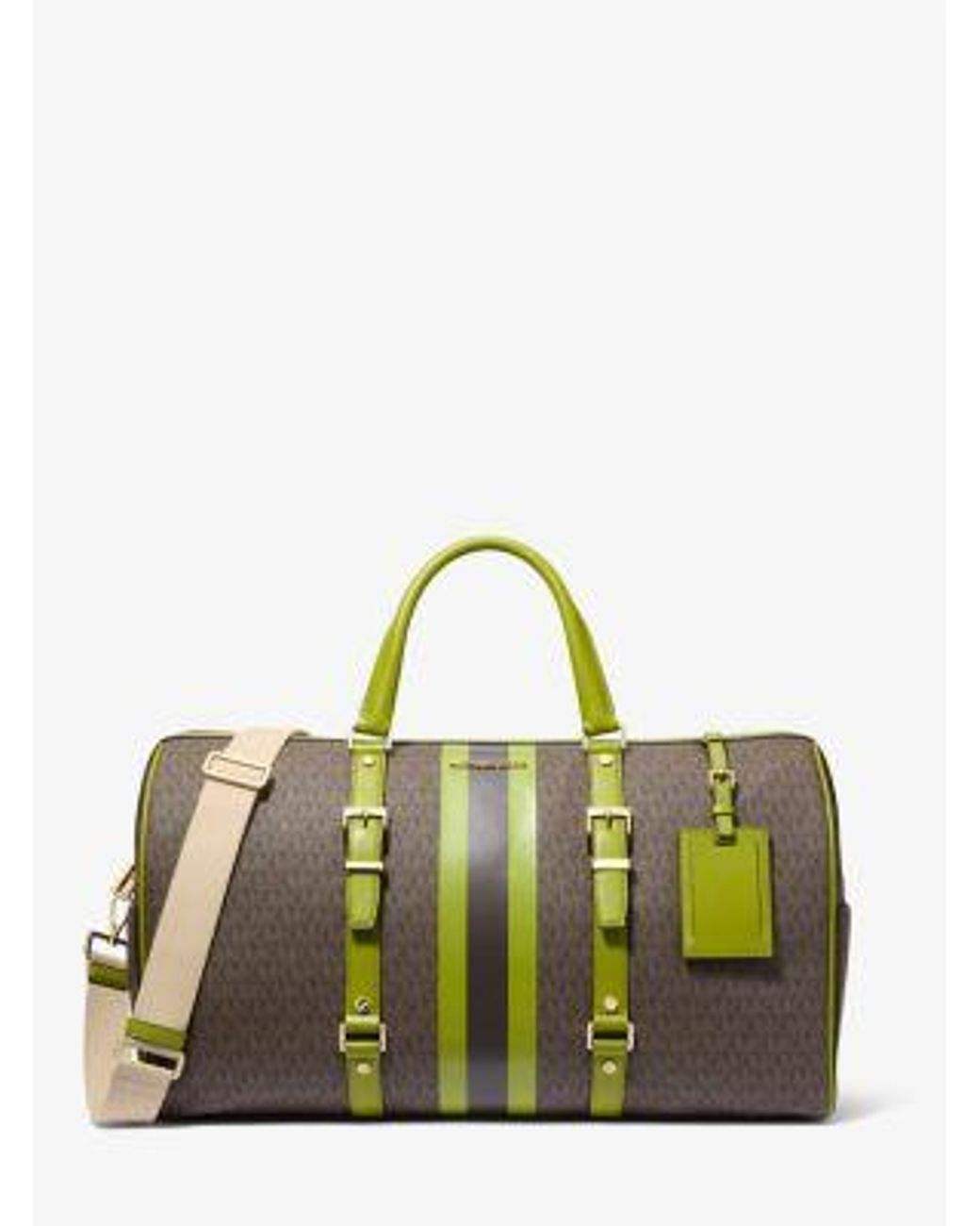 Michael Kors Bedford Travel Bag Stripe Weekender Tote Duffel