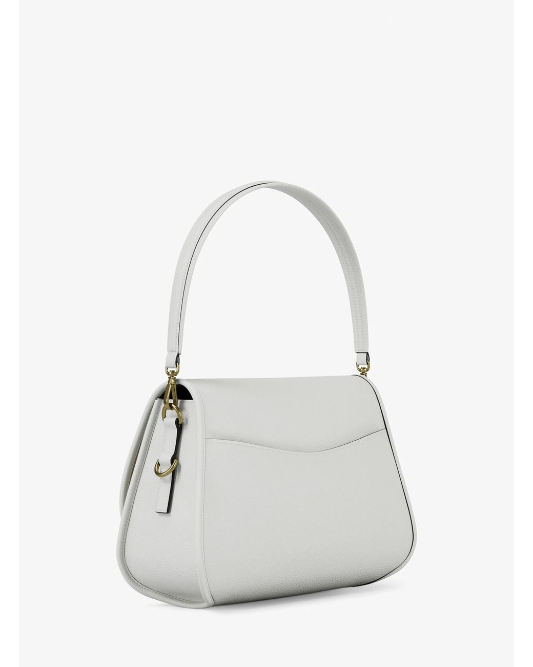 MICHAEL Michael Kors White Mk Holmes Medium Pebbled Leather Convertible Messenger Bag