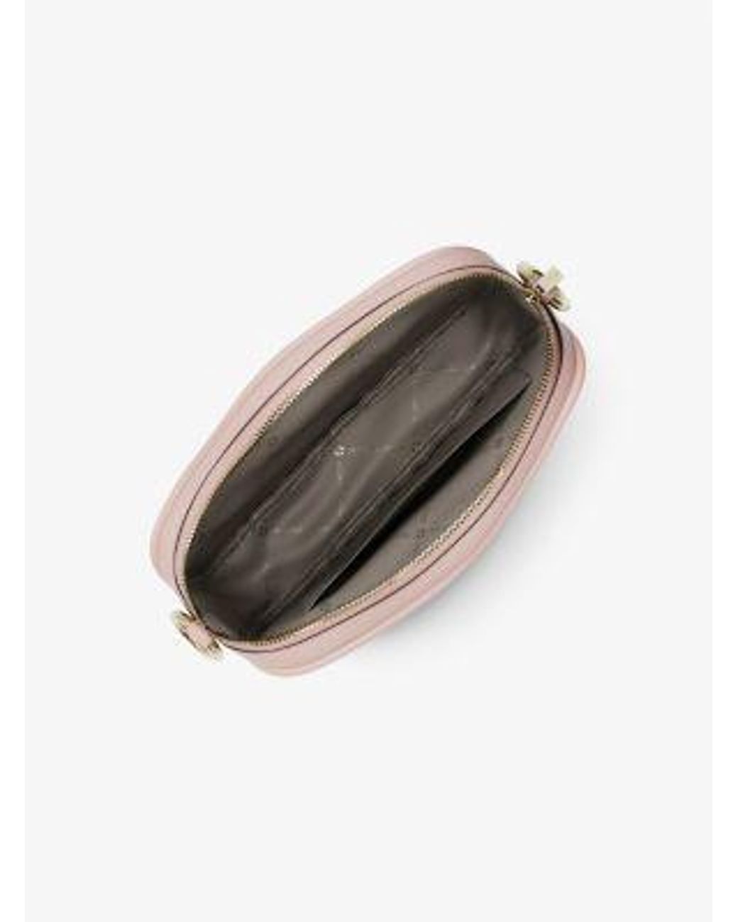 Michael Kors Pink Jet Set Large Pebbled Leather Camera Crossbody Bag