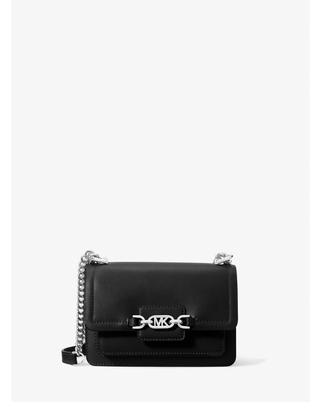 MICHAEL Michael Kors White Mk Heather Extra-Small Leather Crossbody Bag