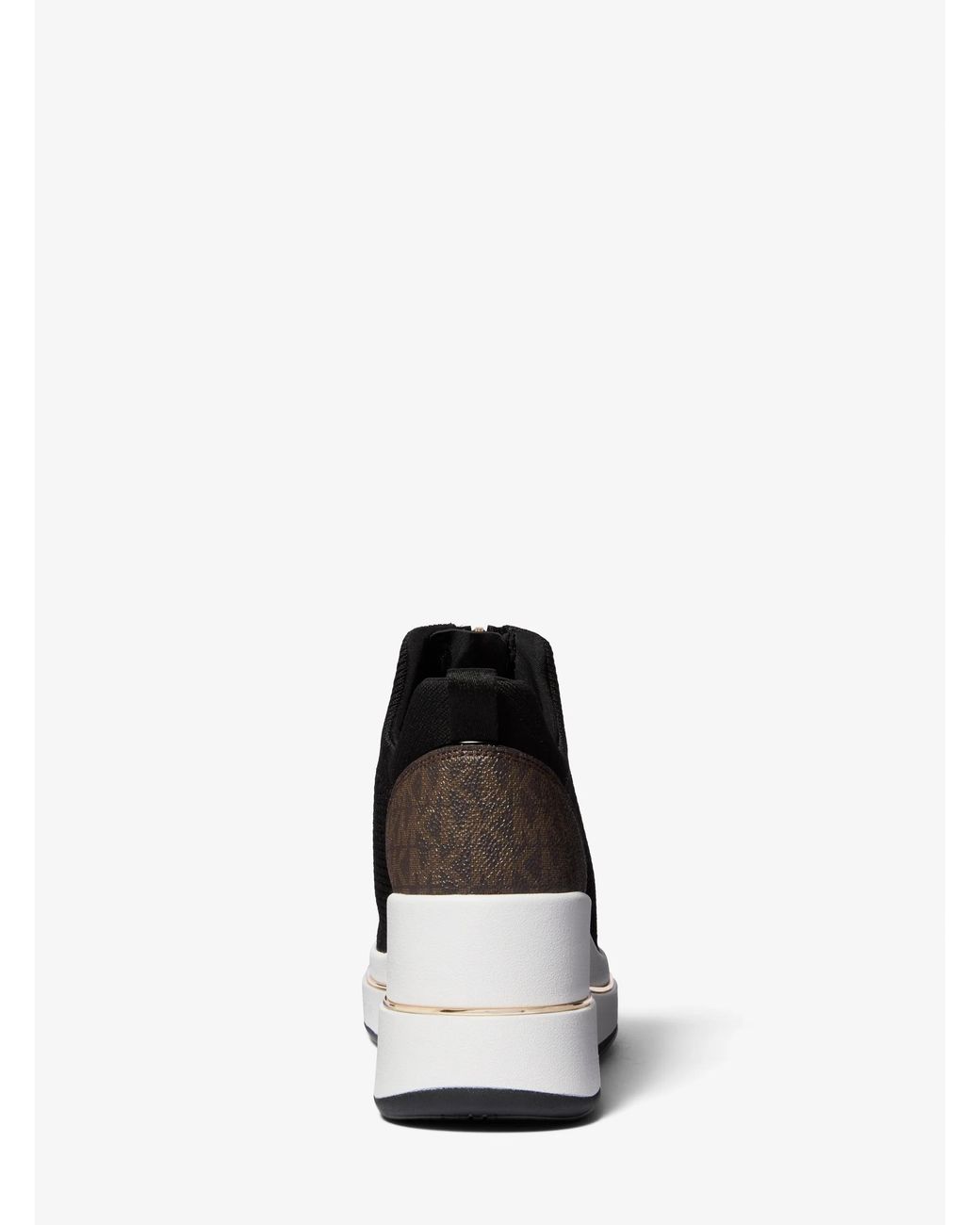 MICHAEL Michael Kors Black Mk Emmy Mesh Zip-Up Wedge Trainer