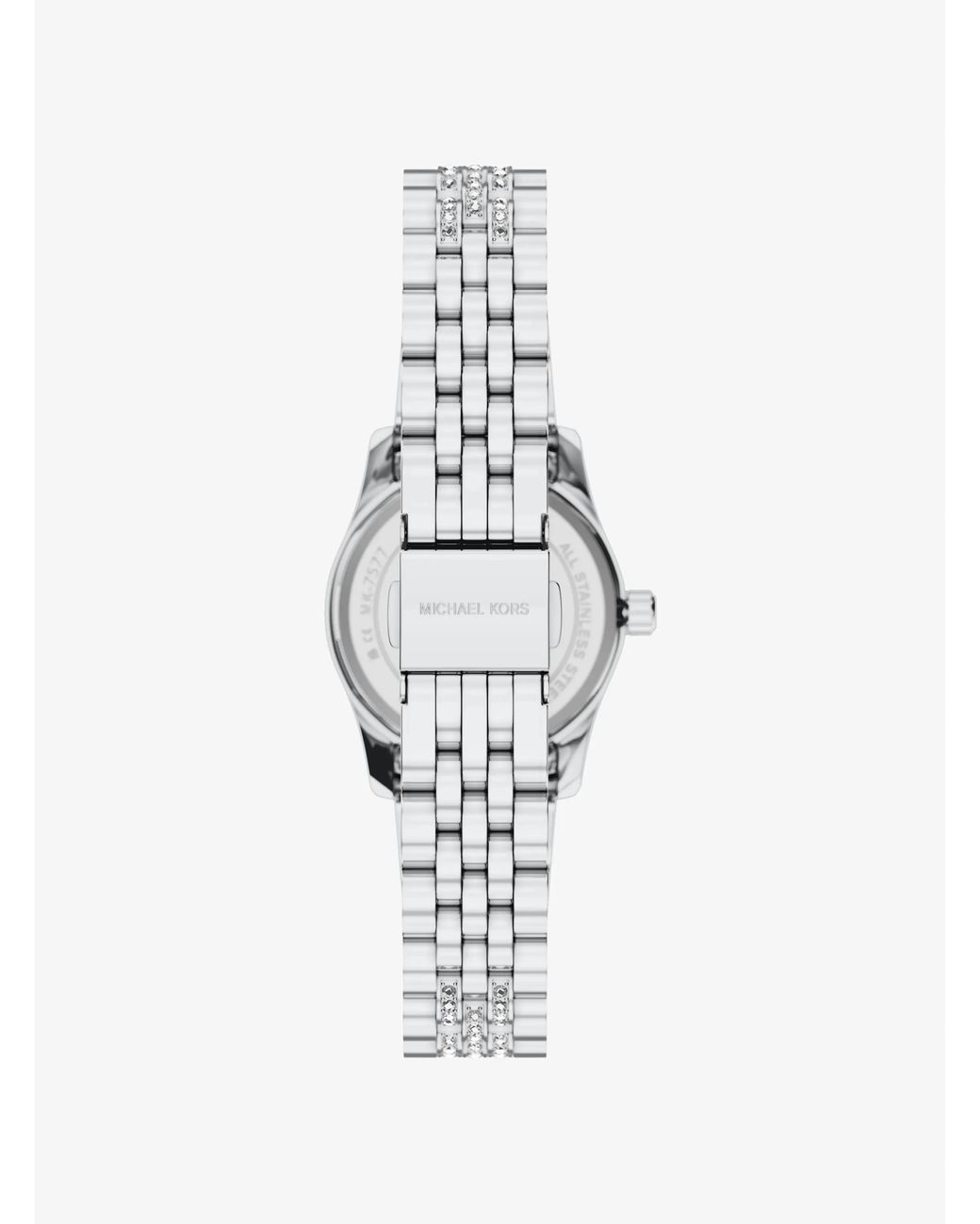 Michael Kors White Petite Lexington Pavé-Tone Watch
