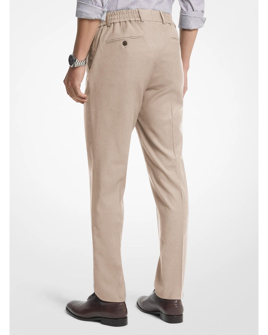 Michael Kors Natural Mk Slim-Fit Wool Blend Trousers for men