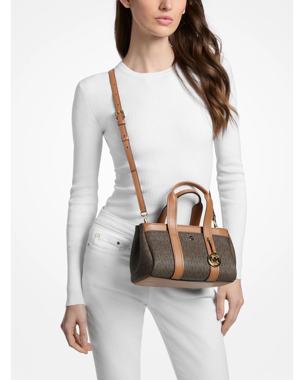 MICHAEL Michael Kors Natural Mk Foster Extra-Small Signature Logo Satchel