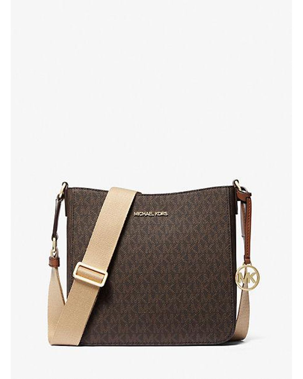 Michael Kors Jet Set Travel Small Signature Logo Messenger Bag in Brown Lyst Canada