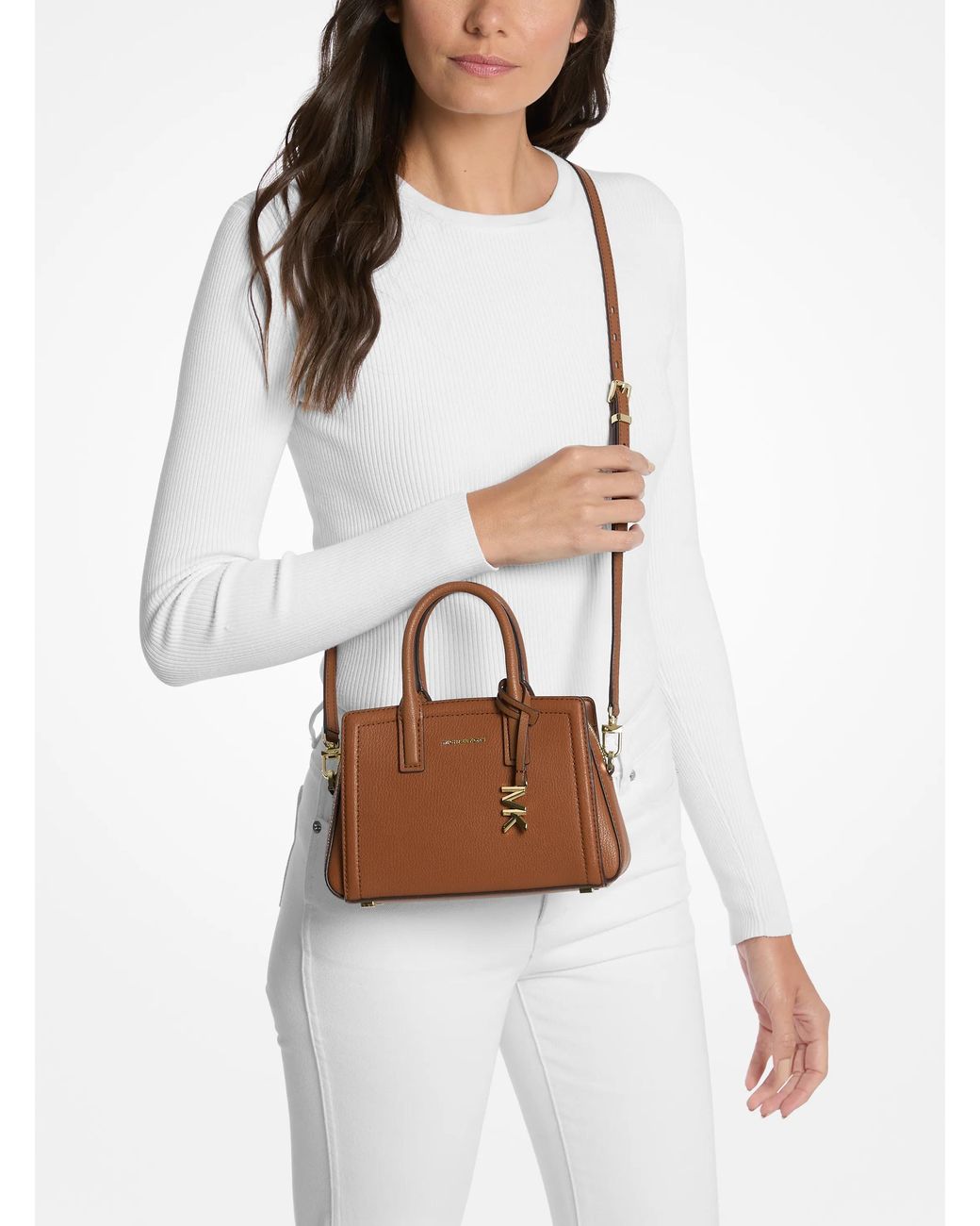 MICHAEL Michael Kors Brown Mk Laila Extra-Small Leather Crossbody Bag