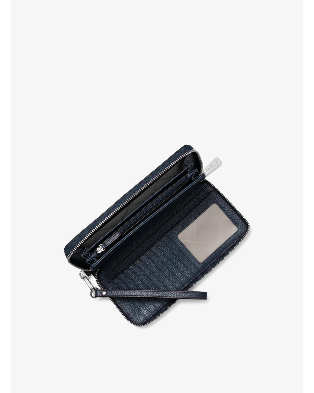 MICHAEL Michael Kors Blue Pebbled Leather Continental Wristlet