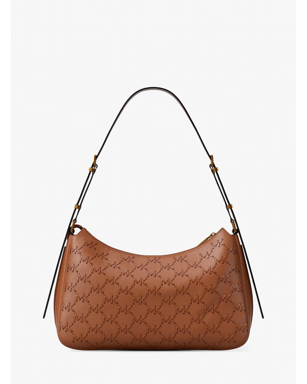 Michael Kors Brown Nolita Medium Pebbled Leather Shoulder Bag