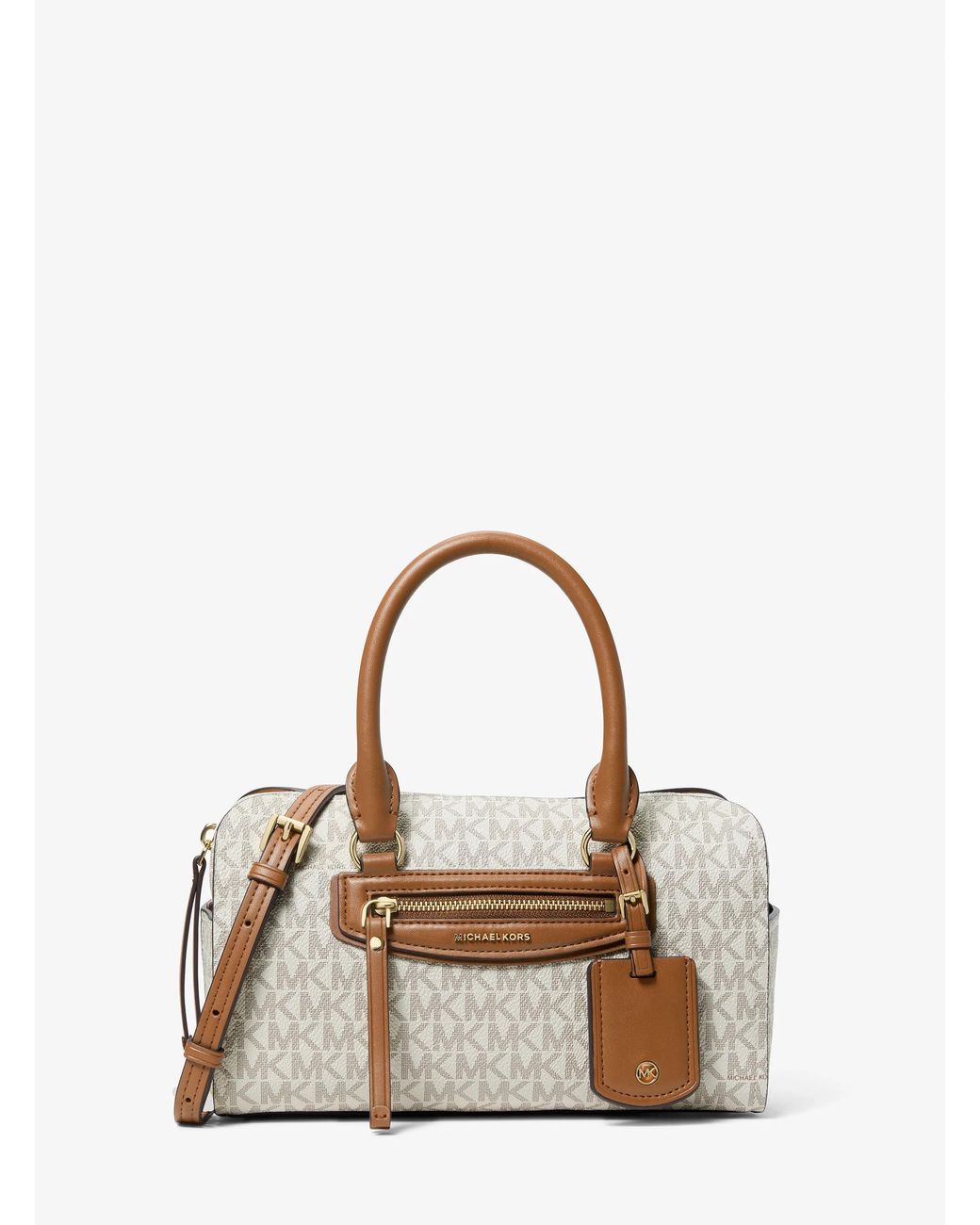MICHAEL Michael Kors Natural Mk Jet Set Travel Extra-Small Signature Logo Duffel Crossbody Bag
