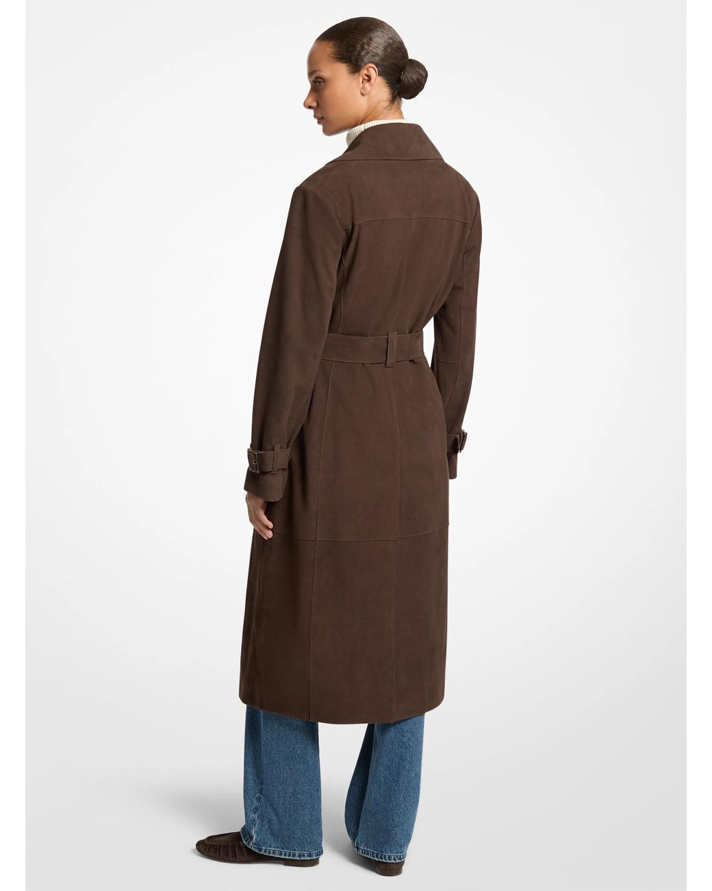 MICHAEL Michael Kors Brown Mk Suede Trench Coat
