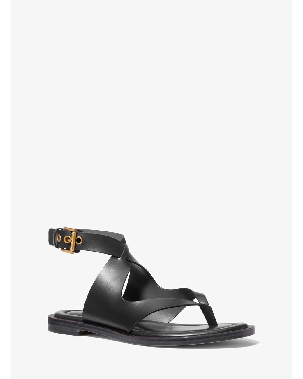 MICHAEL Michael Kors Black Mk Irene Leather Wrap Sandal