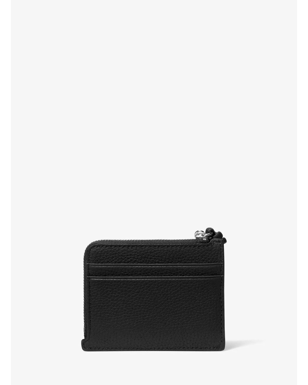 MICHAEL Michael Kors Black Mk Jet Set Small Pebbled Leather Card Case Wristlet