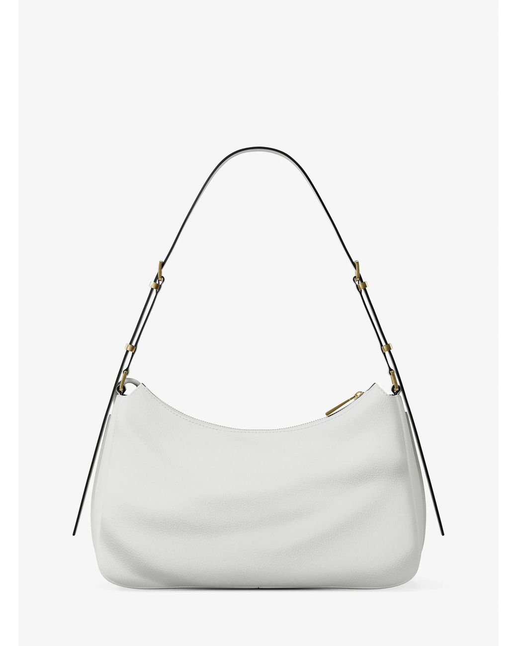 MICHAEL Michael Kors White Mk Nolita Medium Pebbled Leather Shoulder Bag