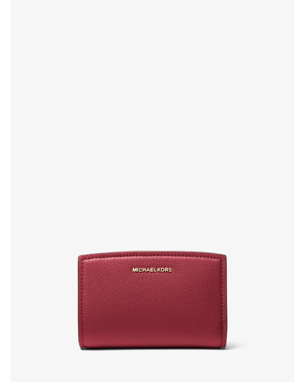 MICHAEL Michael Kors Red Mk Bryant Medium Pebbled Leather Wallet