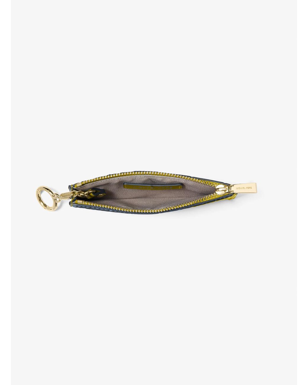 MICHAEL Michael Kors Yellow Mk Jet Set Small Crocodile Embossed Leather Card Case