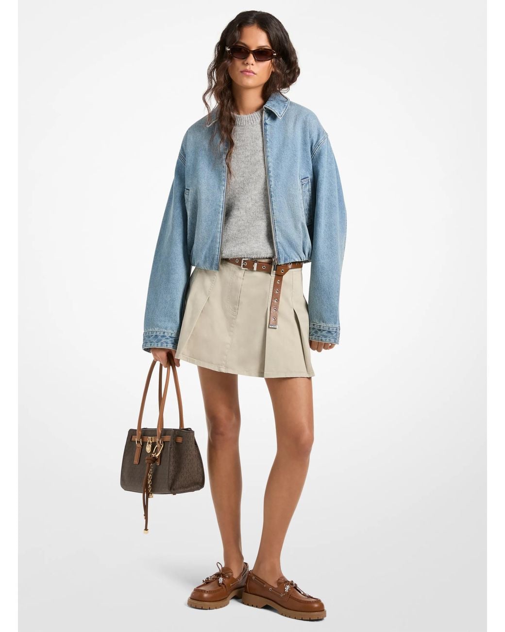 MICHAEL Michael Kors Blue Denim Bomber Jacket for men