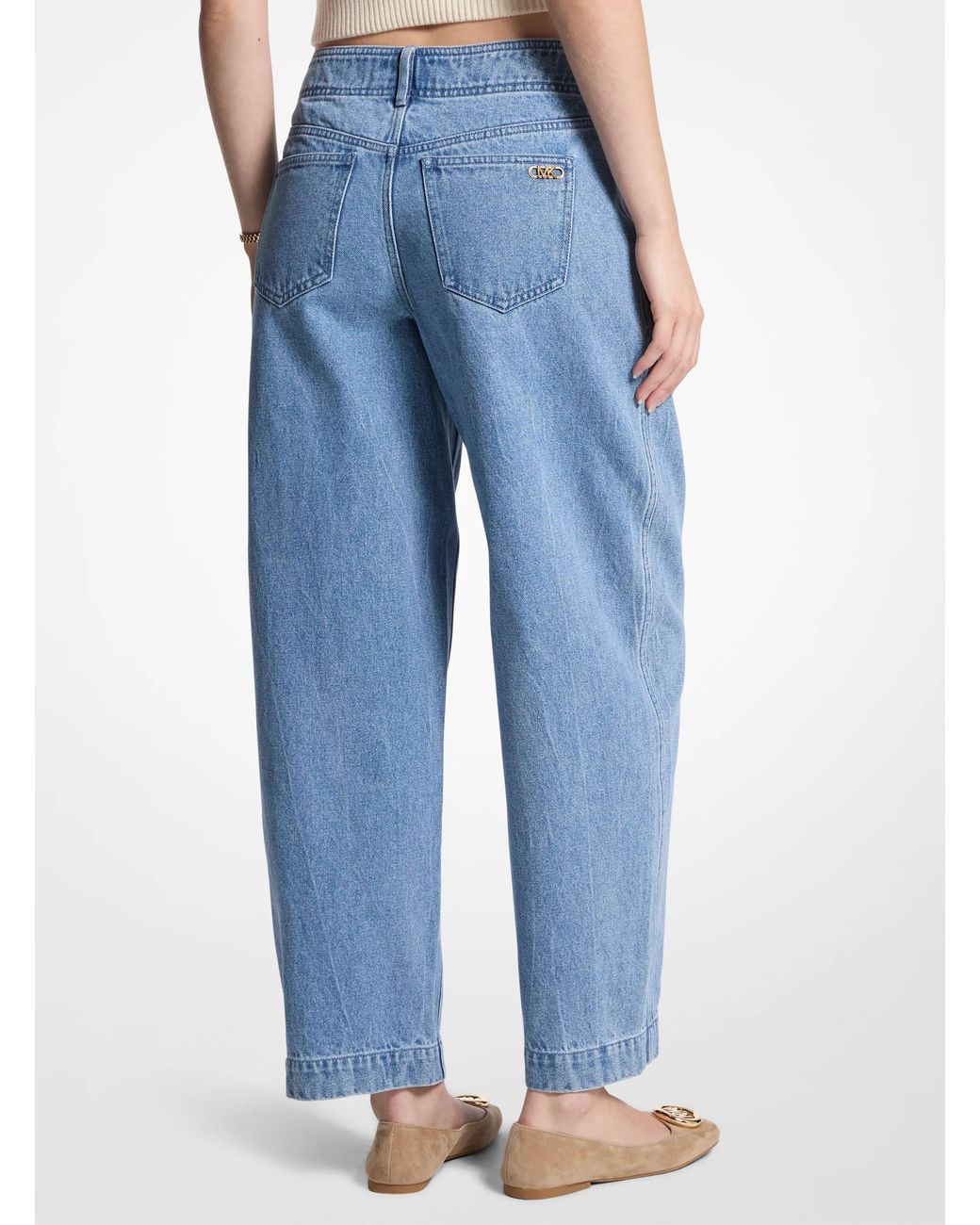 MICHAEL Michael Kors Blue Mk Denim Barrel Jeans