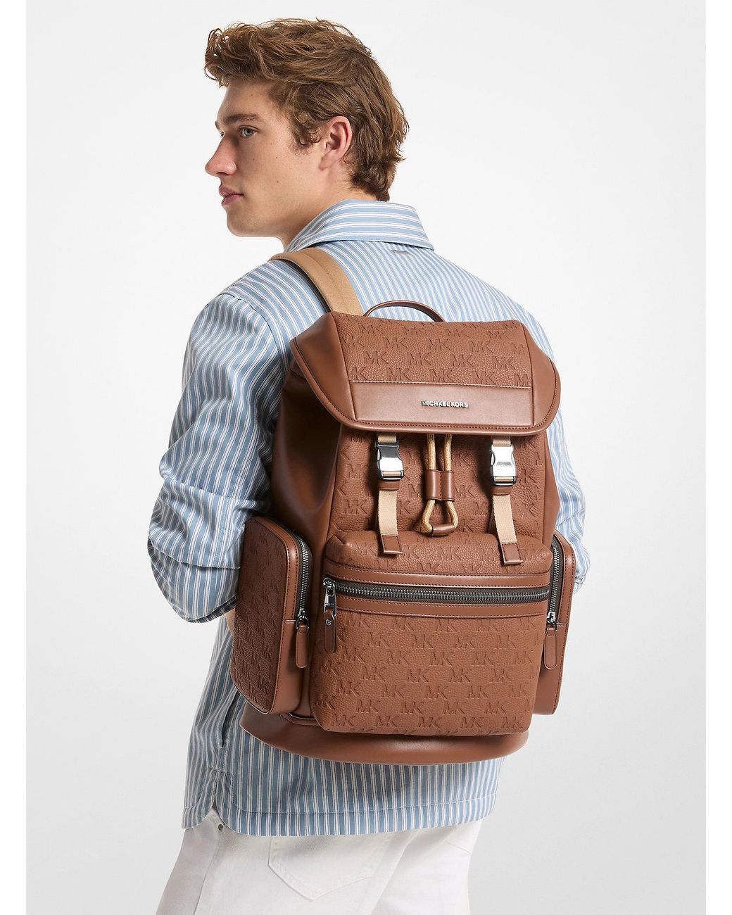 Mkmochila Jet Set De Piel Granulada Con Logotipo En Relieve Michael Kors de hombre de color Brown