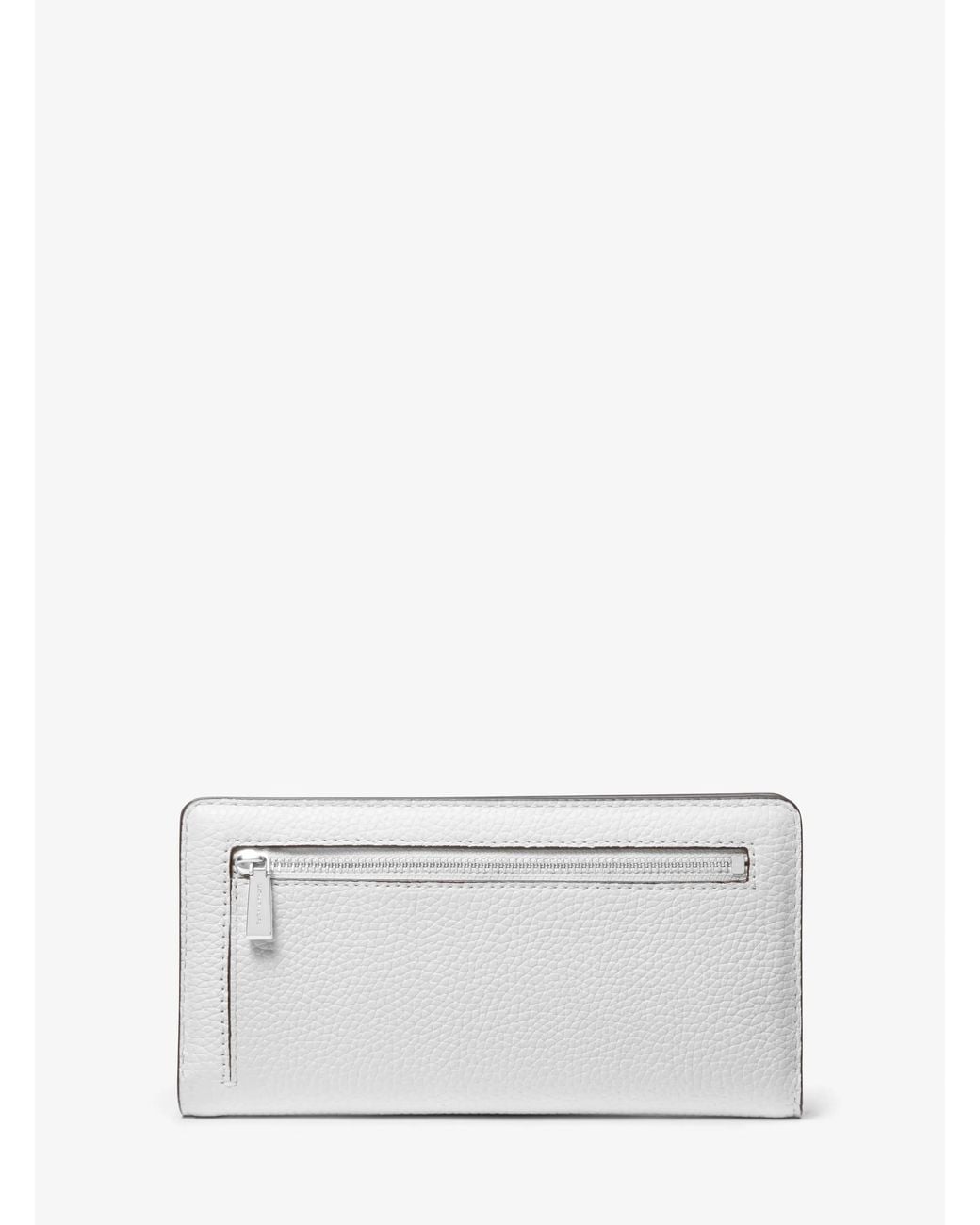 MICHAEL Michael Kors White Mk Bryant Large Pebbled Leather Snap-Front Wallet