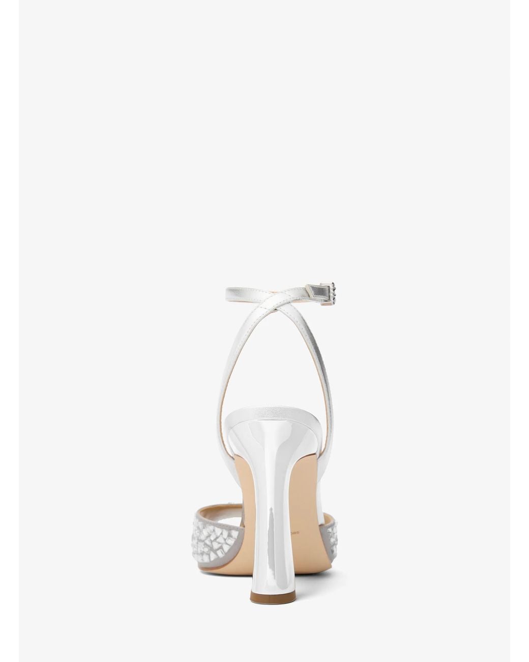 MICHAEL Michael Kors White Michael Kors Rosie Embellished Metallic Sandal