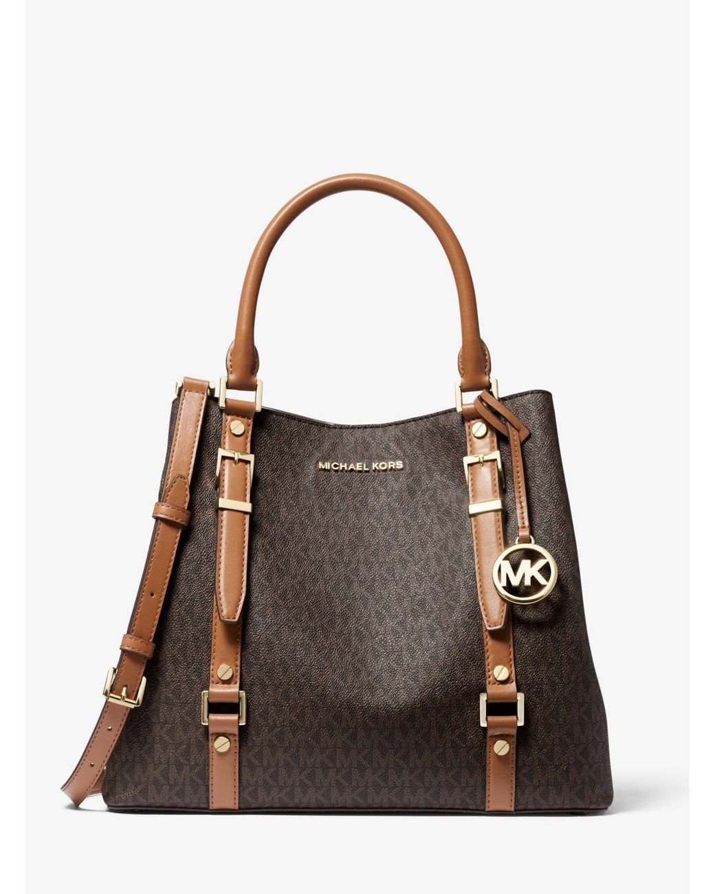 Michael Kors Bedford Legacy Large Logo Tote Bag in Brown Lyst