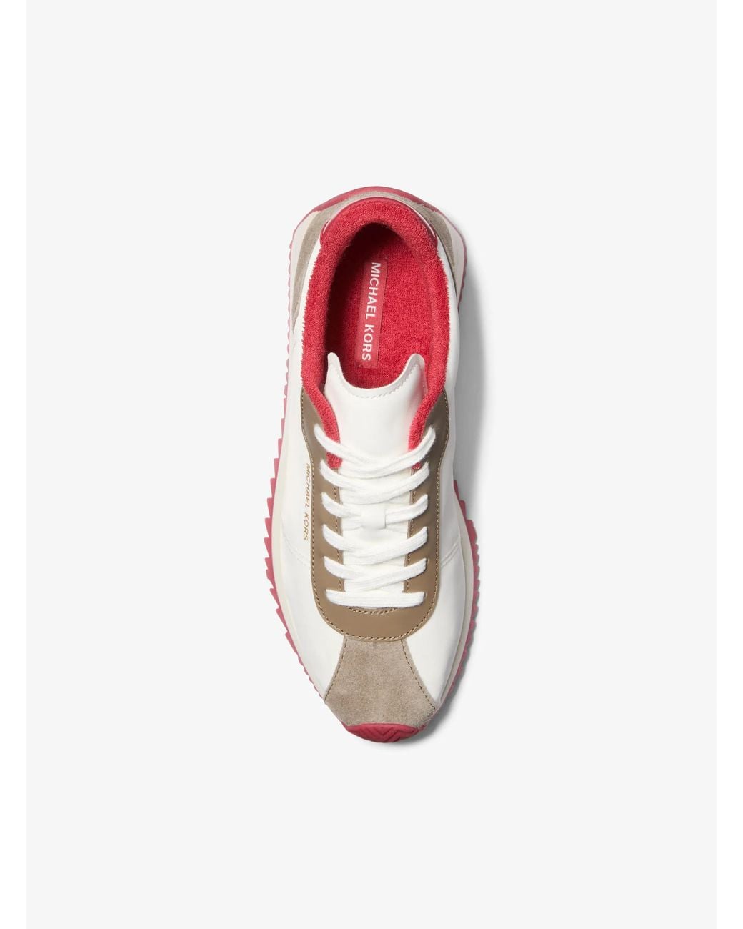 MICHAEL Michael Kors White Mk Rhodes Mixed-Media Trainer