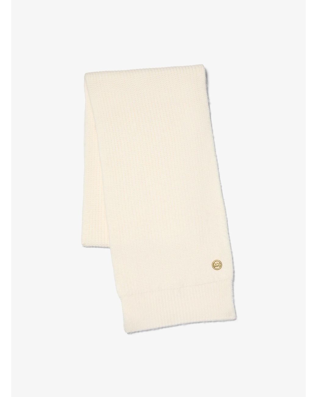 MICHAEL Michael Kors White Mk Textured Wool Scarf